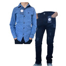 Conjunto Juvenil Jeans Menino Calça jeans + Camisa Jeans