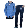 Conjunto Juvenil Jeans Menino Calça jeans + Camisa Jeans