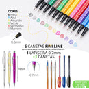 Kit Material Escolar Feminino Completo Mochila Feminina Escolar Material Estojo Escolar Menina Rosa
