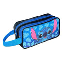 Estojo Escolar Grande Lilo Stitch Rosa 2 Compartimentos Infantil Kids Escola Material Lapis