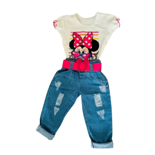 Conjunto Infantil Menina Minnie - 3 Peças Irresistíveis!