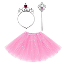 Fantasia Princesa barata saia de tule tiara e varinha fada princesa rosa