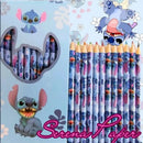 . LÁPIS DE COR STITCH / 12 CORES / PAPELARIA FOFA KAWAII / MATERIAL ESCOLAR